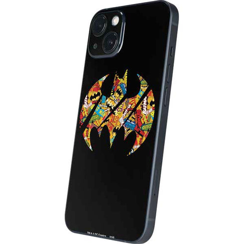 DC Comics Batman Silhouette Logo Vintage Pattern iPhone 14 Plus Skin